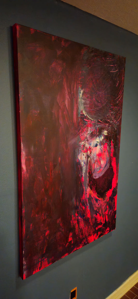 Art "Unforeseen" by DFB Original Abstract Acrylic Painting on 30x48x1.5in Canvas