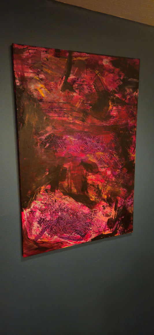 Art "Heretical" by DFB Original Abstract Acrylic Painting on 24x36x0.75in Canvas