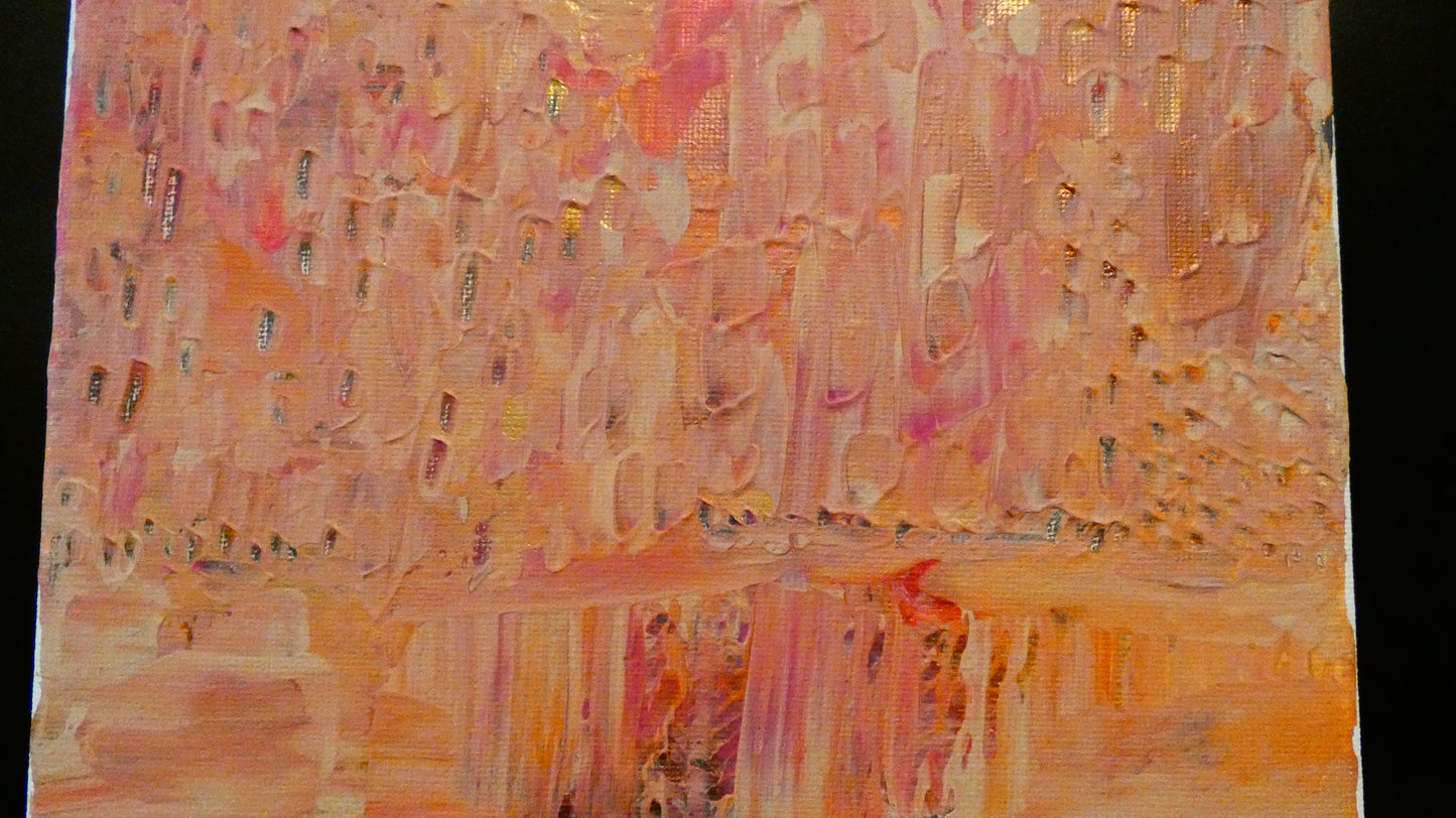 Art "Desk Glamor 6" by DFB Original Abstract Acrylic Painting on 8x8in Canvas