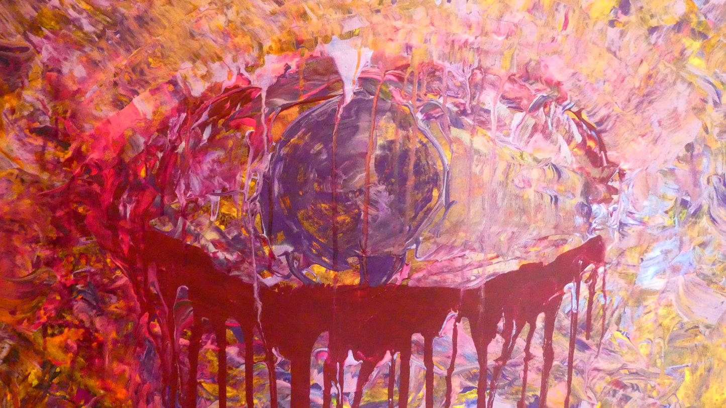 Art "Eye Number 1" by DFB Original Abstract Acrylic Painting on 36x24x0.75in Canvas