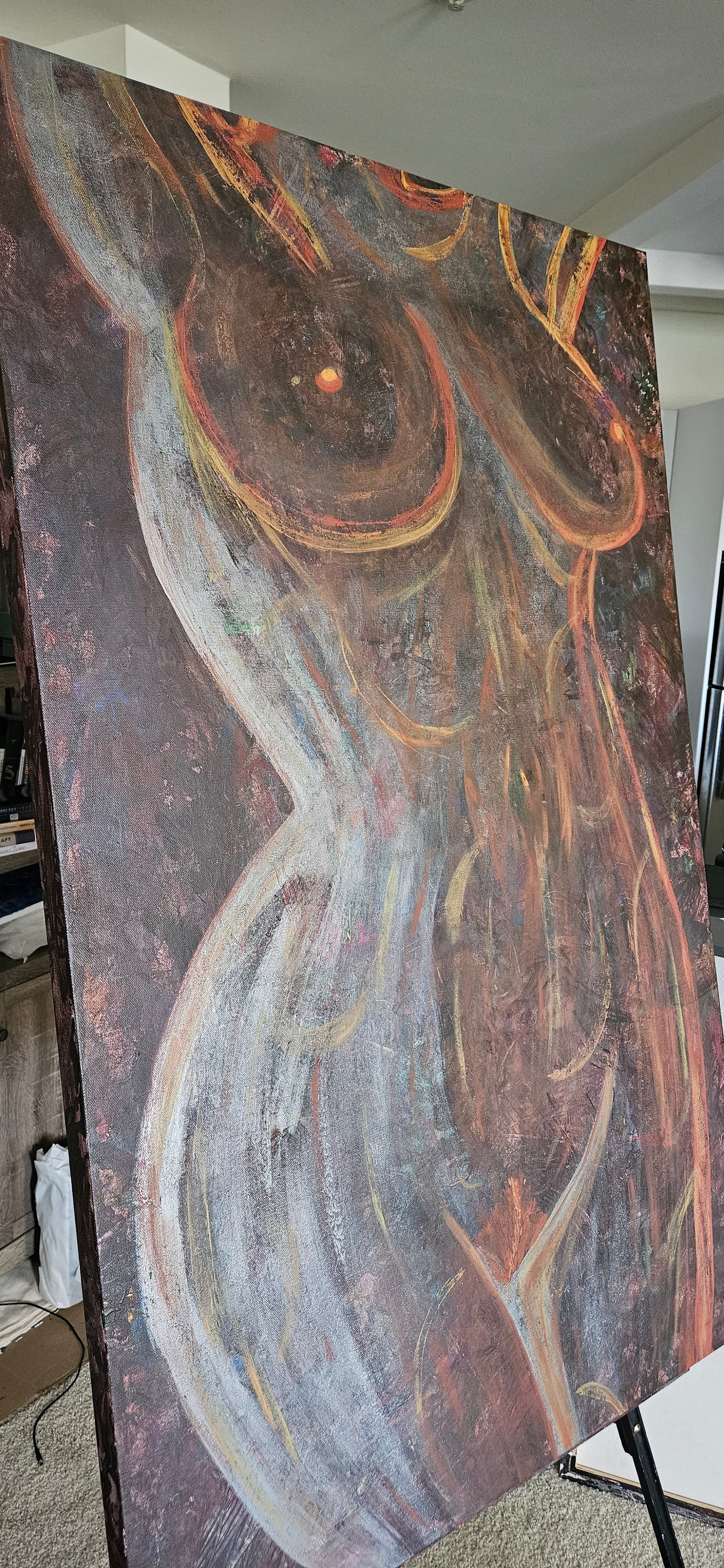 Art "The Woman" (Goddess Series 1) by DFB Original Abstract Acrylic Painting on 30x48x1.5in Canvas