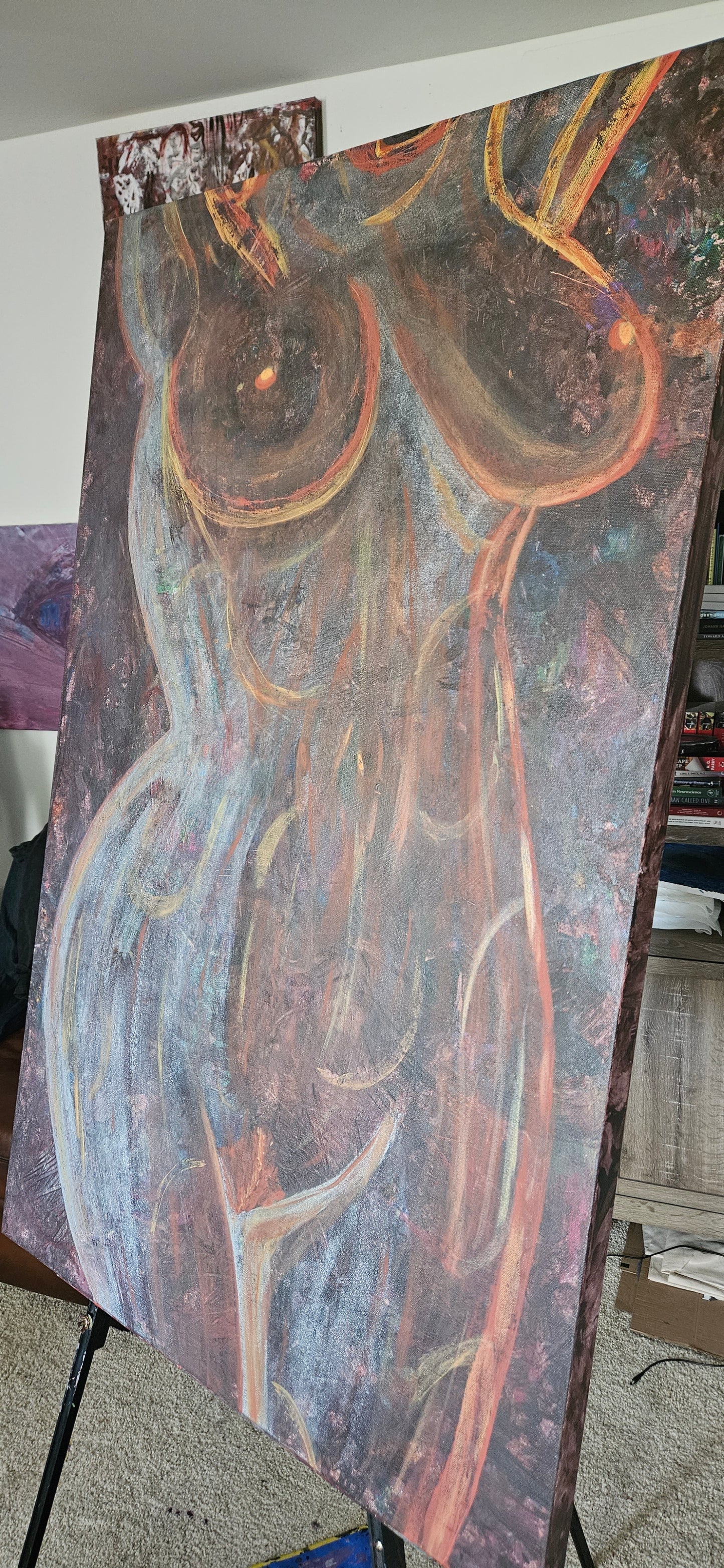 Art "The Woman" (Goddess Series 1) by DFB Original Abstract Acrylic Painting on 30x48x1.5in Canvas