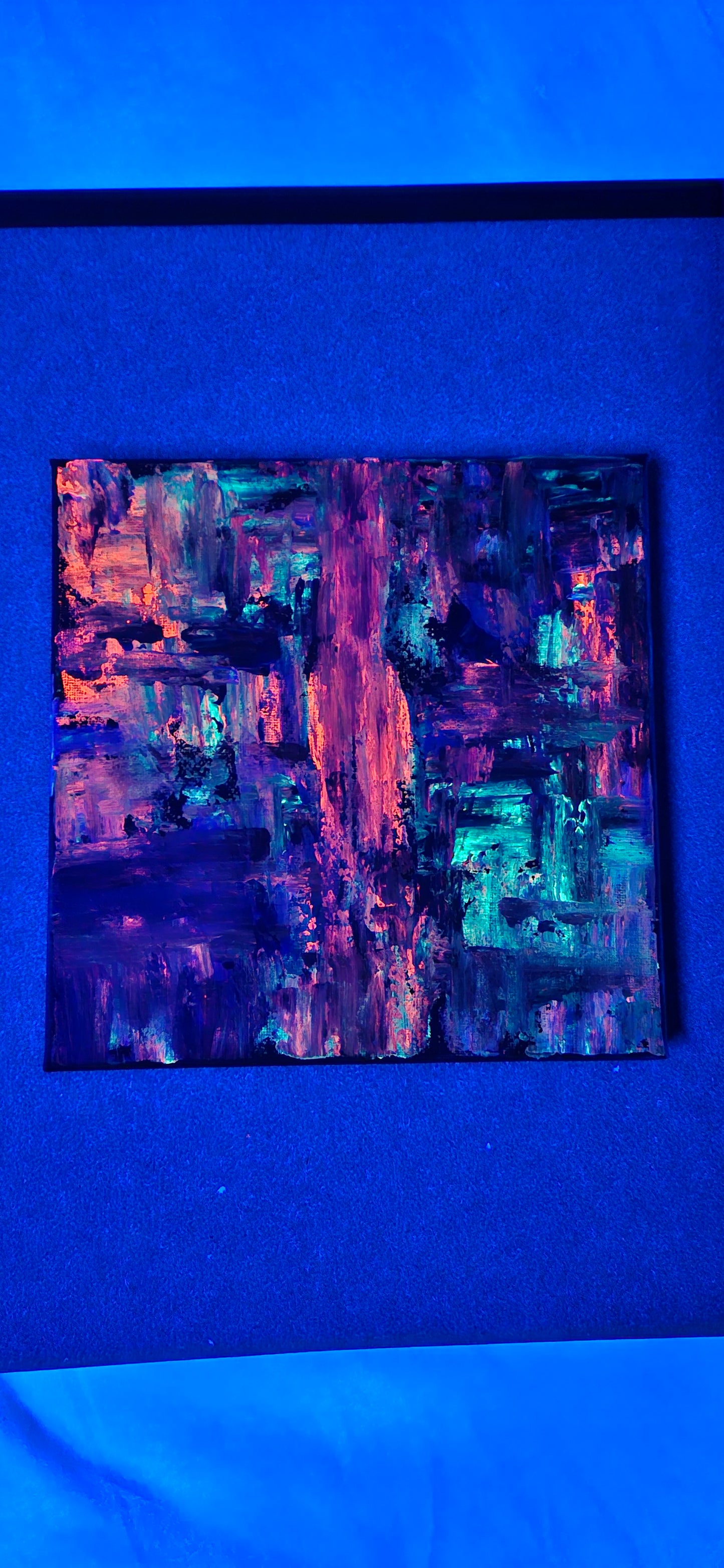 Art "Desk Glamor Bandage" by DFB Abstract Acrylic Painting on 8x8in Canvas