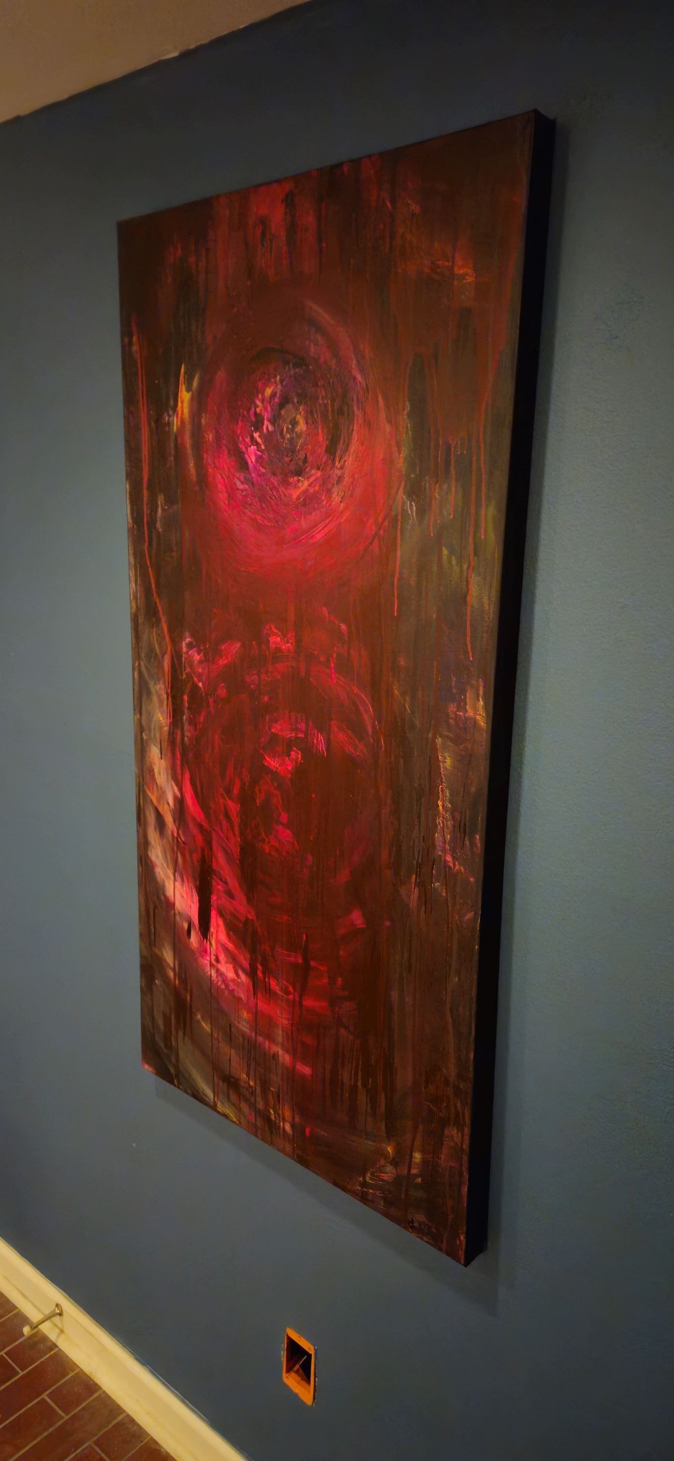 Art "The Cycle Continues" by DFB Original Abstract Acrylic Painting on 48x24x1.5in Canvas