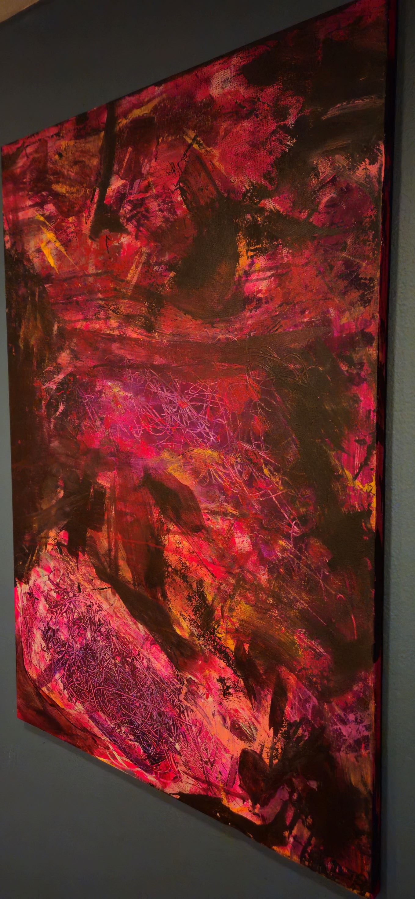 Art "Heretical" by DFB Original Abstract Acrylic Painting on 24x36x0.75in Canvas