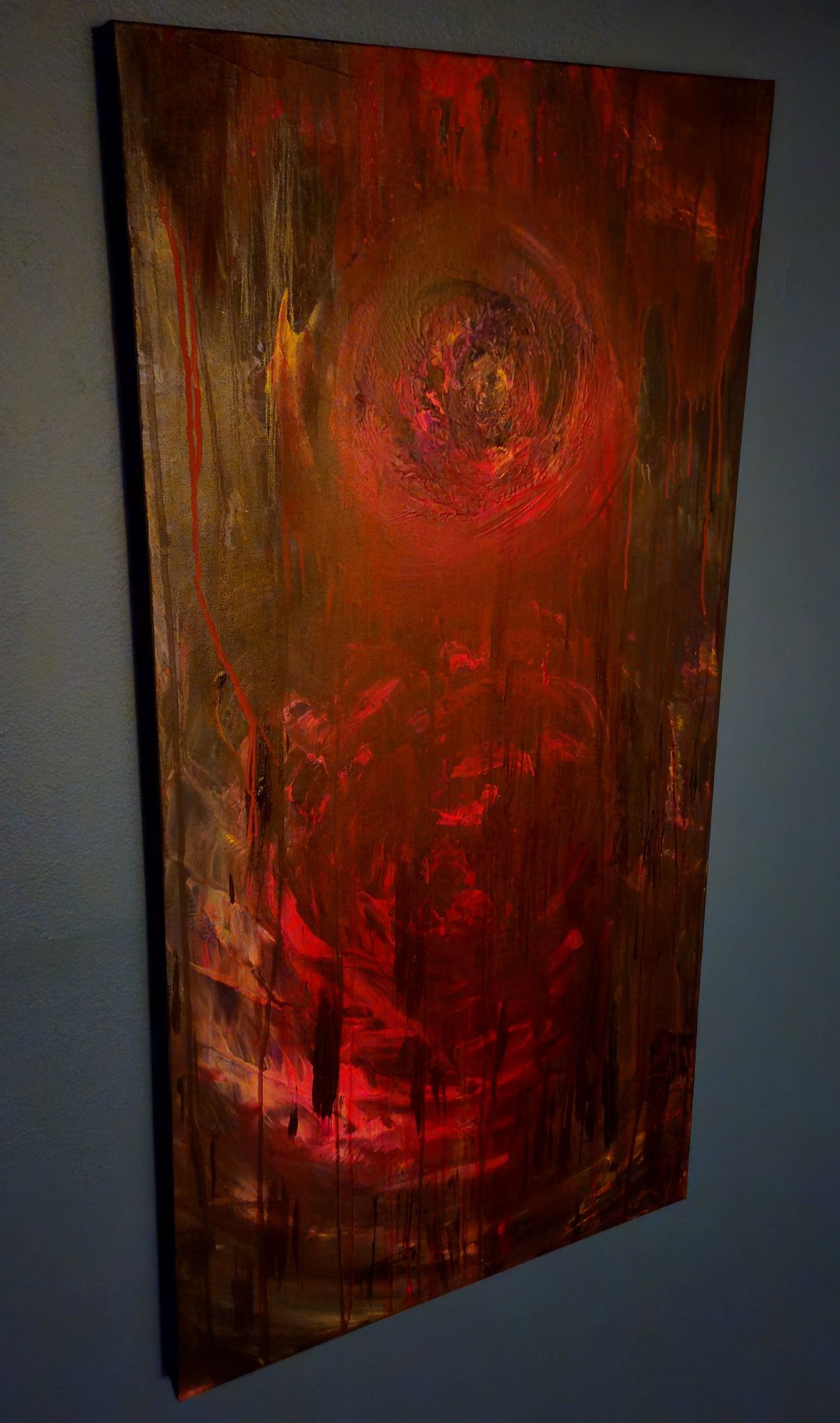 Art "The Cycle Continues" by DFB Original Abstract Acrylic Painting on 48x24x1.5in Canvas