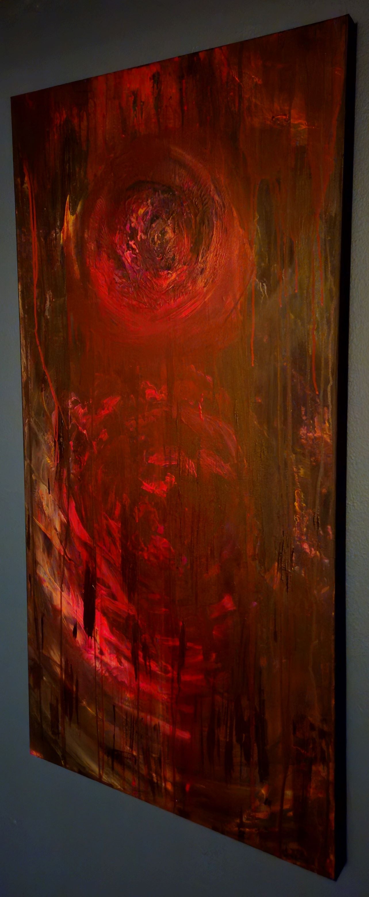 Art "The Cycle Continues" by DFB Original Abstract Acrylic Painting on 48x24x1.5in Canvas