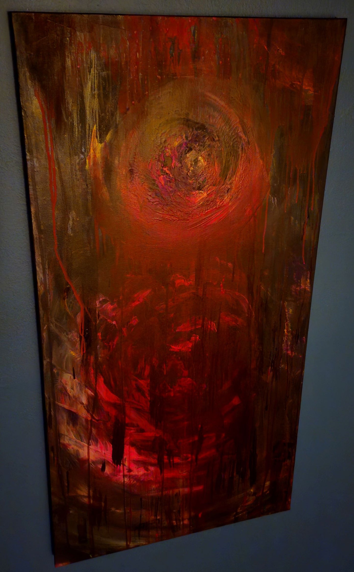 Art "The Cycle Continues" by DFB Original Abstract Acrylic Painting on 48x24x1.5in Canvas