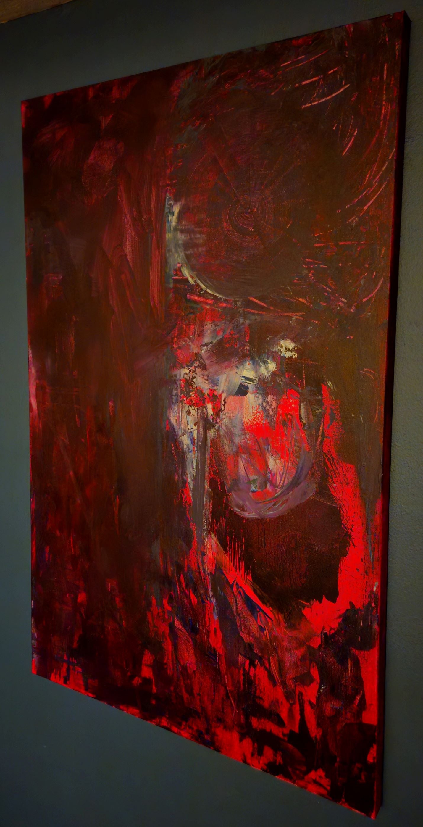 Art "Unforeseen" by DFB Original Abstract Acrylic Painting on 30x48x1.5in Canvas