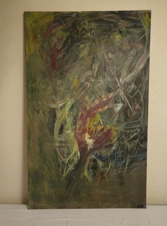 Art "The Garden" by DFB Original Abstract Acrylic Painting on 30x48x0.75in Canvas