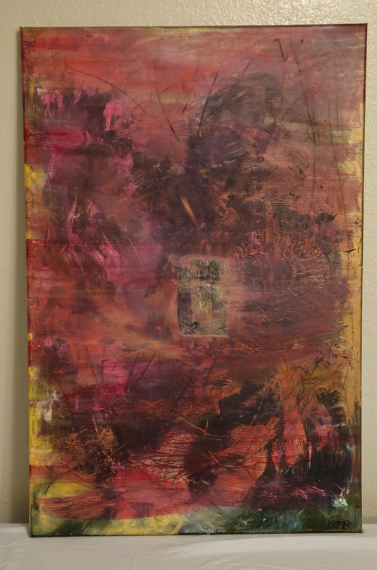 Art "Filtered" by DFB Original Abstract Acrylic Painting on 36x24x0.75in Canvas