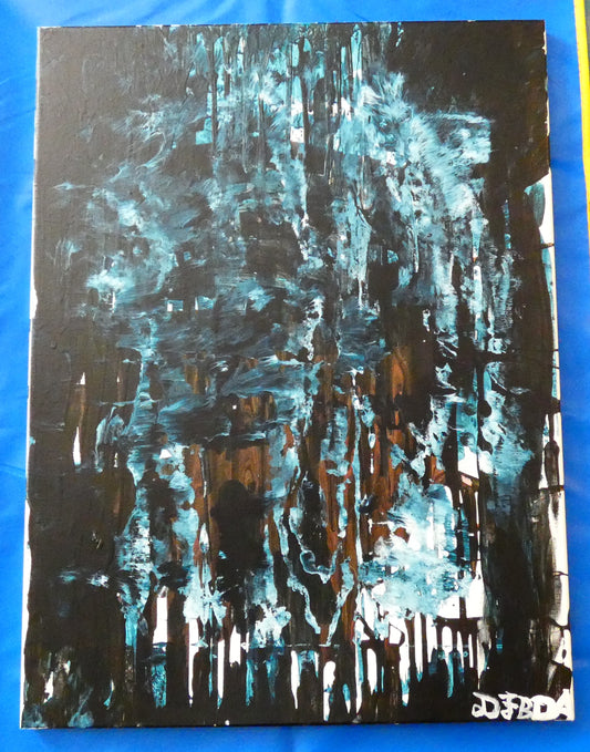 Art "Shroud" by DFB and DA Abstract Acrylic Painting on 18x24in Canvas