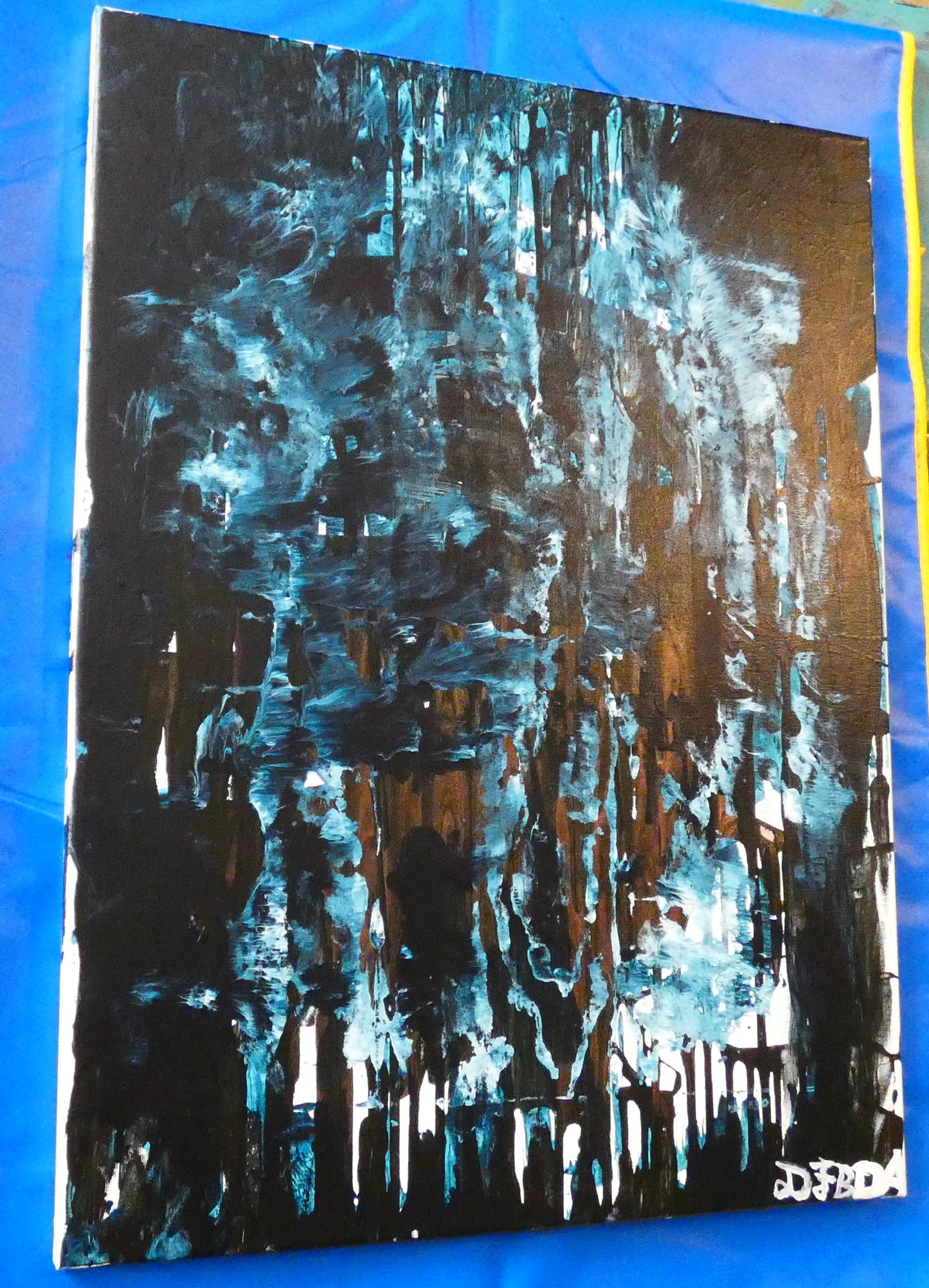 Art "Shroud" by DFB and DA Abstract Acrylic Painting on 18x24in Canvas