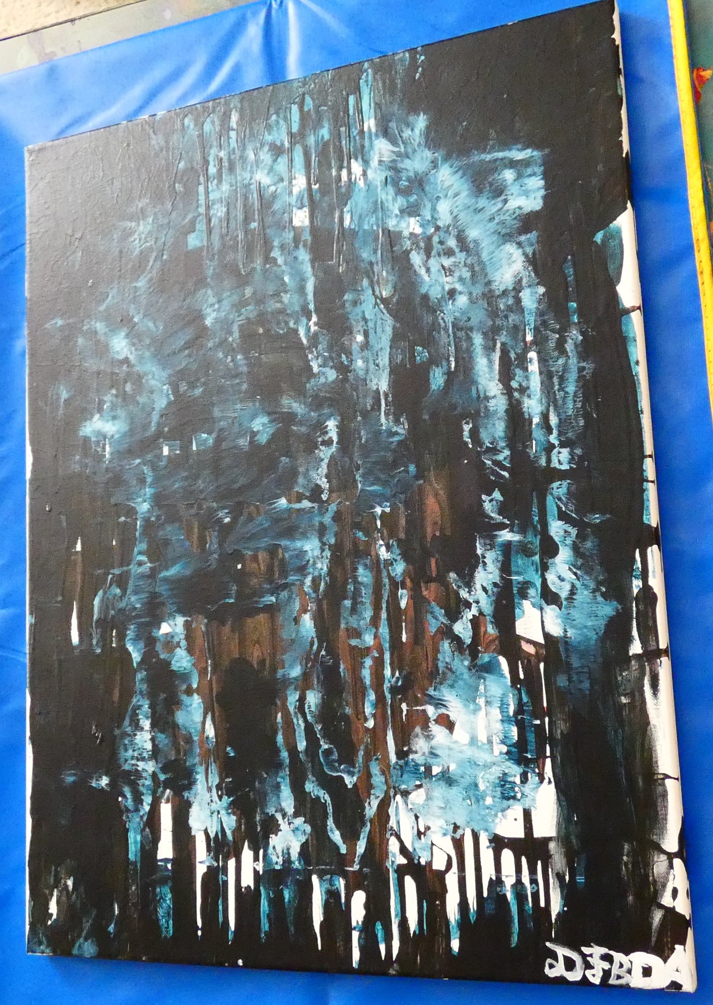 Art "Shroud" by DFB and DA Abstract Acrylic Painting on 18x24in Canvas