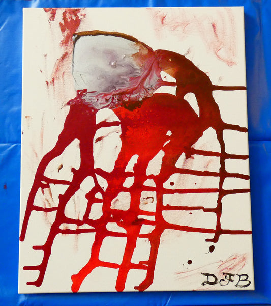 Art "Nightmare Fuel" by DFB Abstract Acrylic Painting on 16x20in Canvas