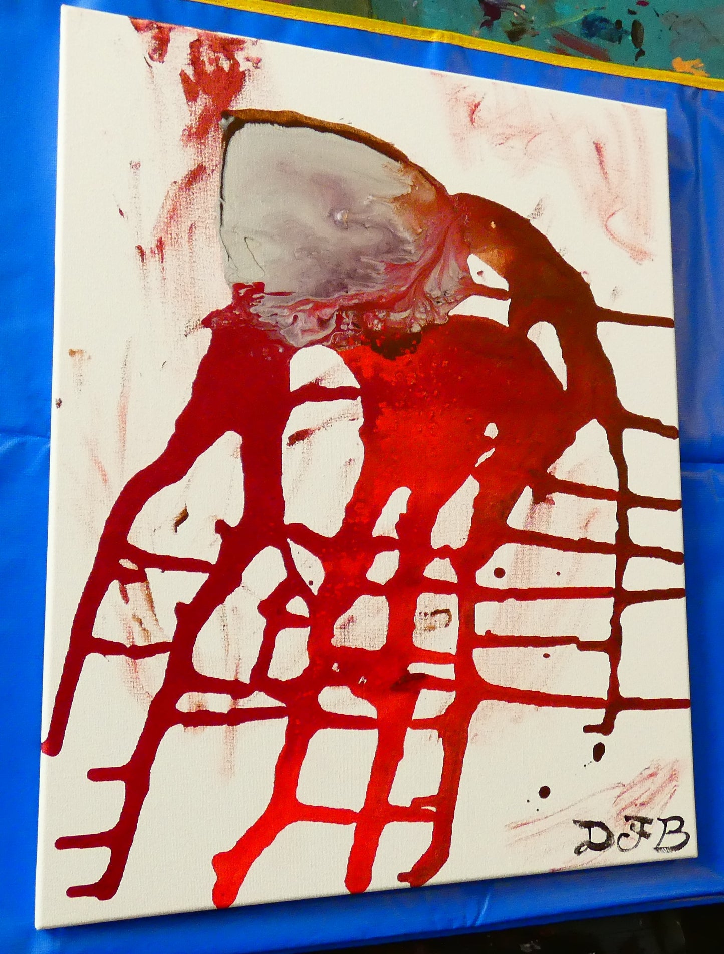 Art "Nightmare Fuel" by DFB Abstract Acrylic Painting on 16x20in Canvas