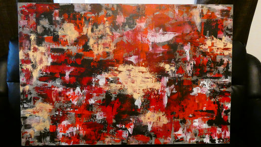 Art "Sanctioned Past" by DFB Abstract Acrylic Painting on 36x24in Canvas