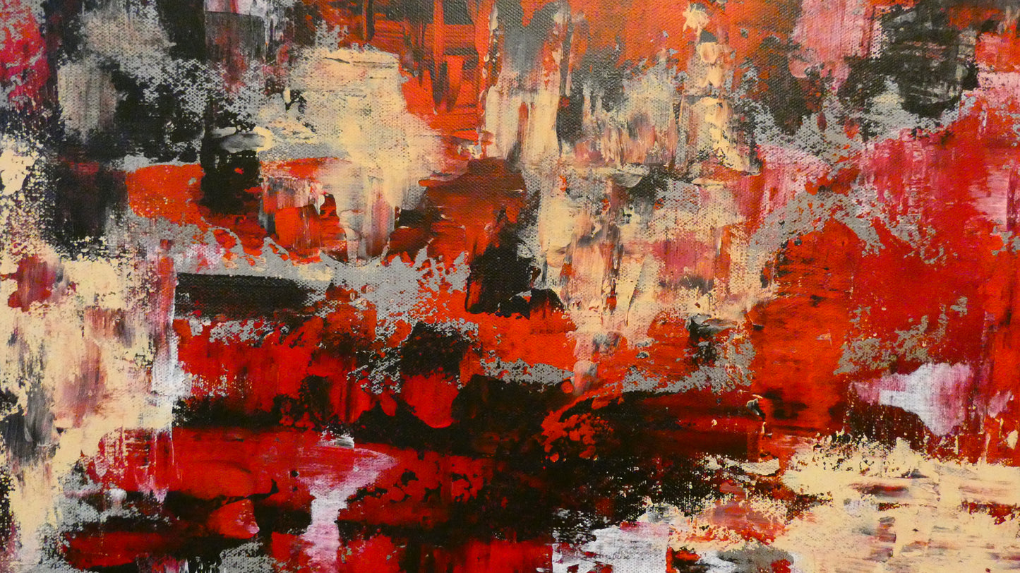 Art "Sanctioned Past" by DFB Abstract Acrylic Painting on 36x24in Canvas