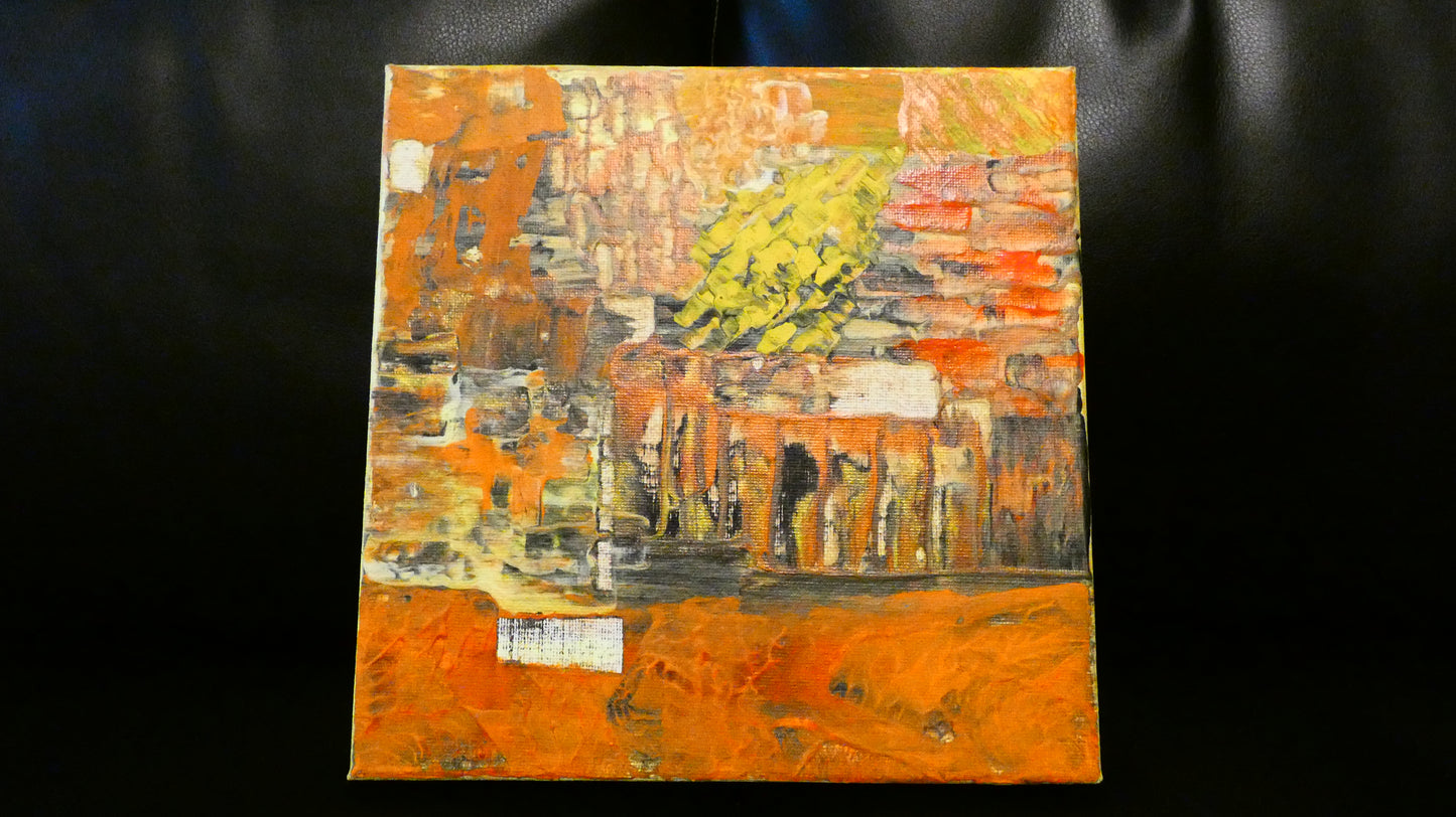 Art "Desk Glamor 4" by DFB Original Abstract Acrylic Painting on 8x8in Canvas