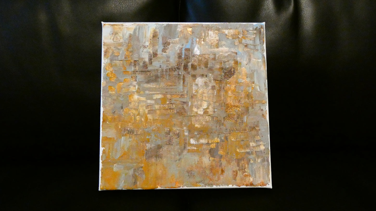 Art "Desk Glamor 5" by DFB Original Abstract Acrylic Painting on 8x8in Canvas