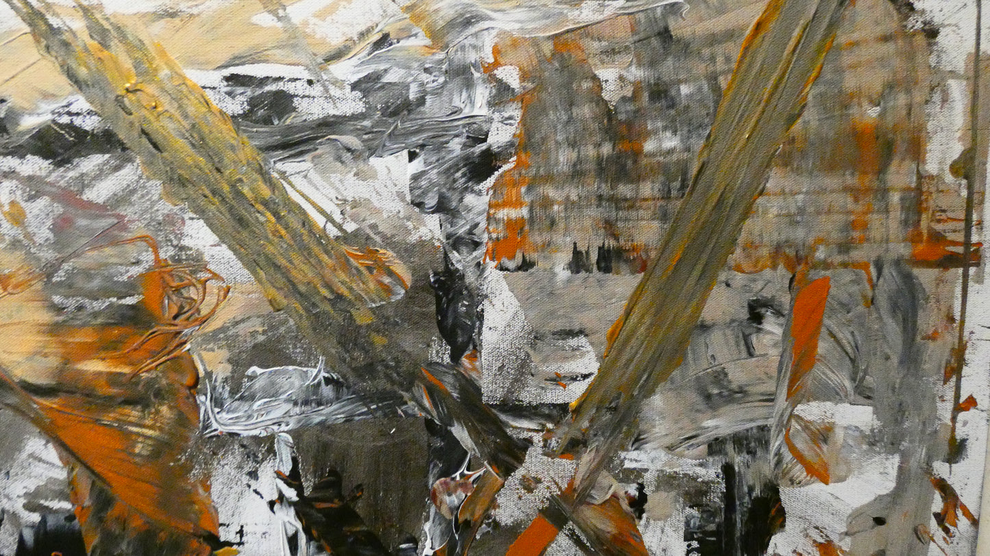 Art "The Ritual of Metal" by DFB Original Abstract Acrylic Painting on 48x24x1.5in Canvas