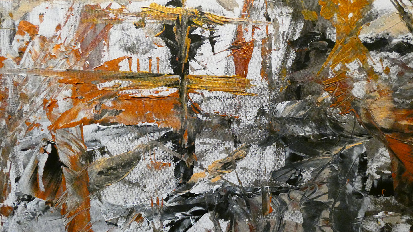 Art "The Ritual of Metal" by DFB Original Abstract Acrylic Painting on 48x24x1.5in Canvas