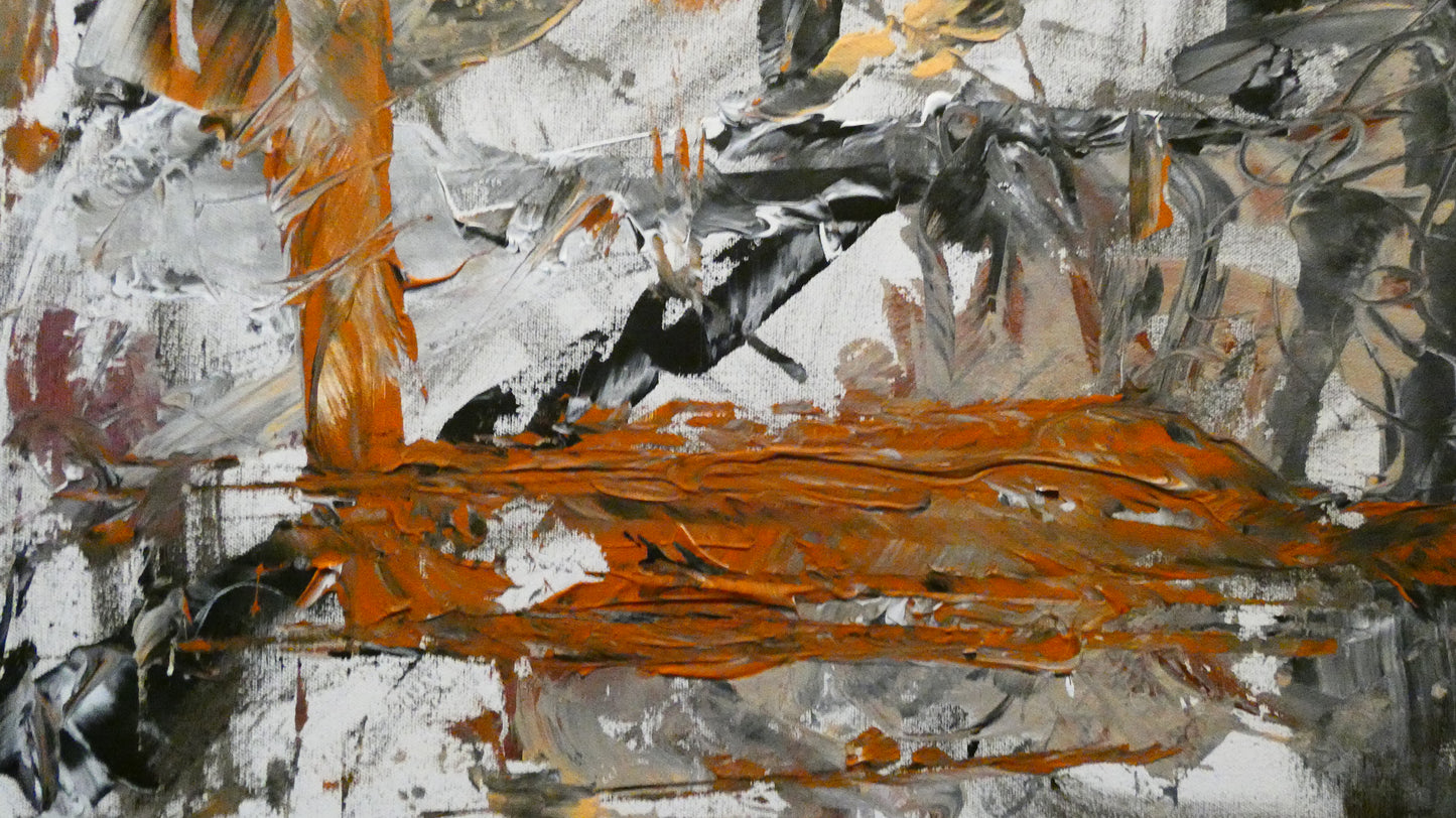 Art "The Ritual of Metal" by DFB Original Abstract Acrylic Painting on 48x24x1.5in Canvas