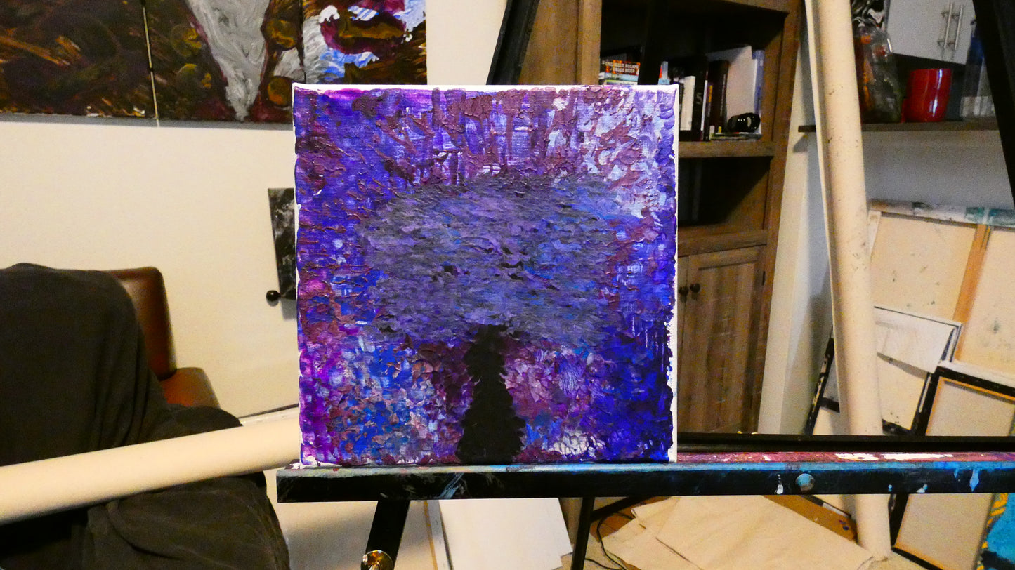 Art "Desk Glamor 17.0" by DFB Abstract Acrylic Painting on 8x8in Canvas