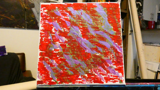 Art "Desk Glamor 9.0" by DFB Abstract Acrylic Painting on 8x8in Canvas