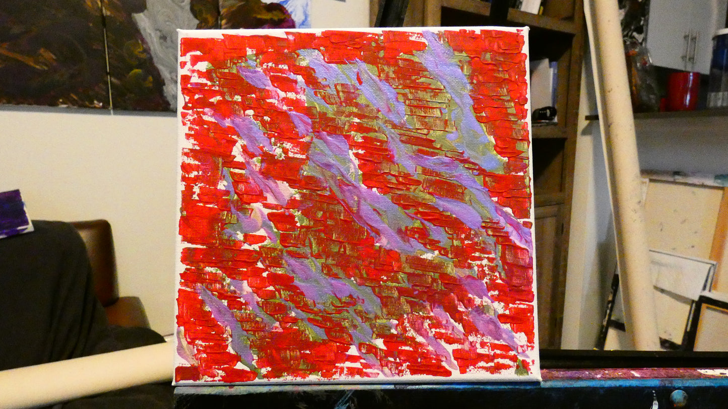 Art "Desk Glamor 9.0" by DFB Abstract Acrylic Painting on 8x8in Canvas