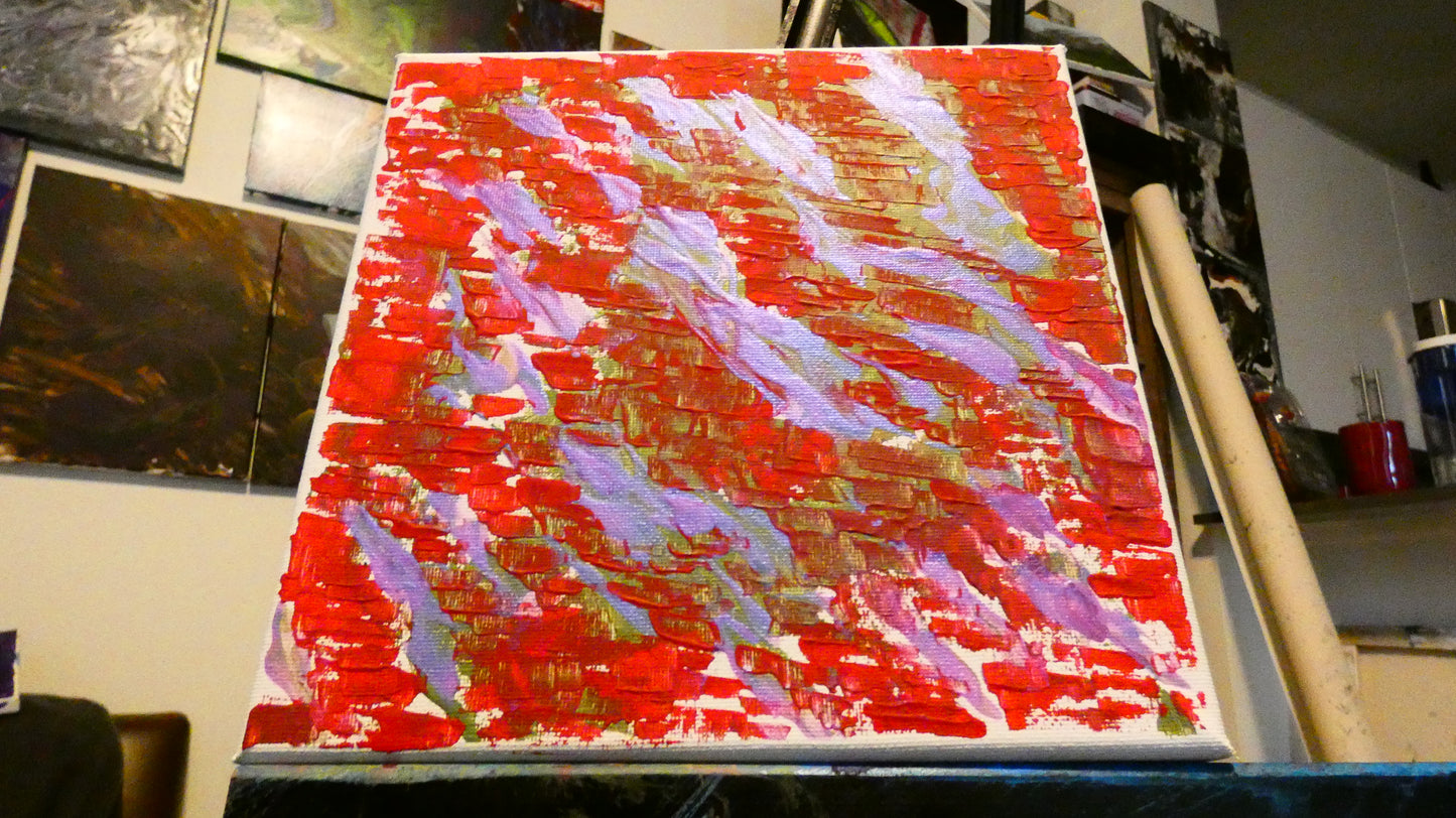 Art "Desk Glamor 9.0" by DFB Abstract Acrylic Painting on 8x8in Canvas