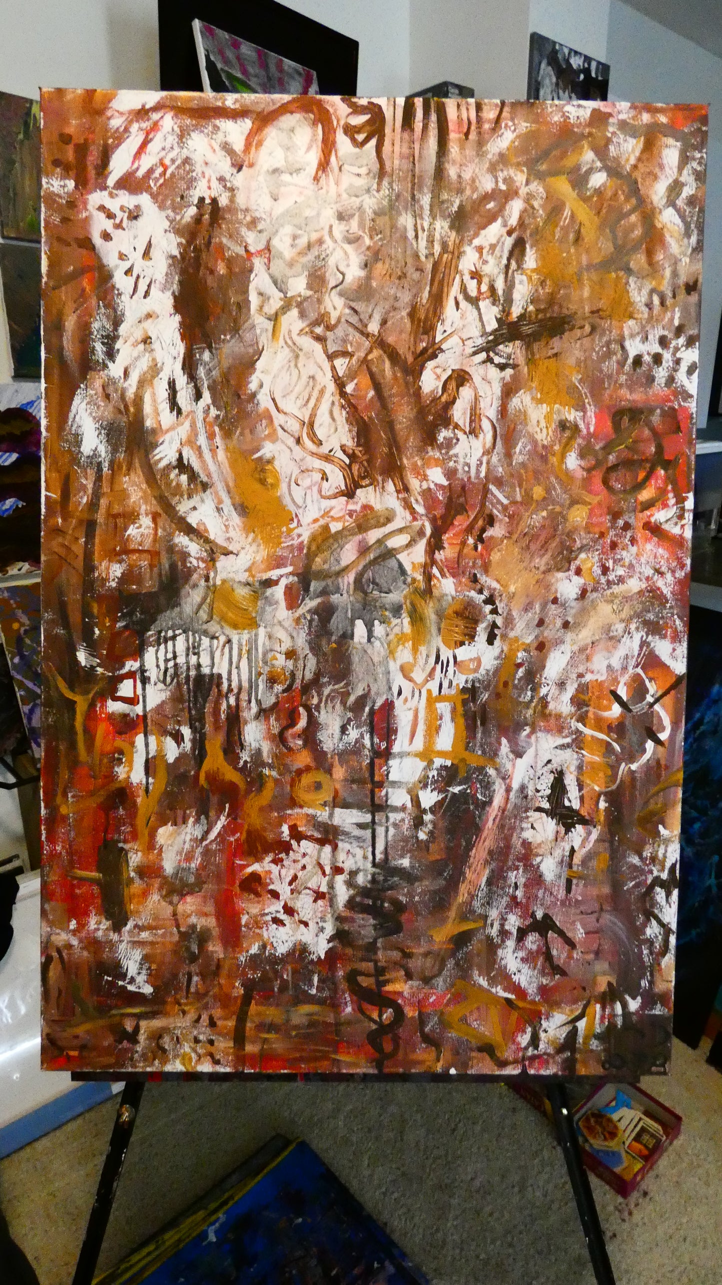 Art "Organized Chaos" by DFB Original Abstract Acrylic Painting on 36x24x1.5in Canvas