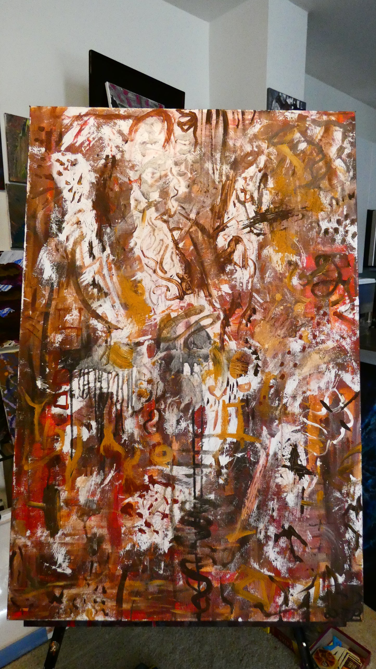 Art "Organized Chaos" by DFB Original Abstract Acrylic Painting on 36x24x1.5in Canvas