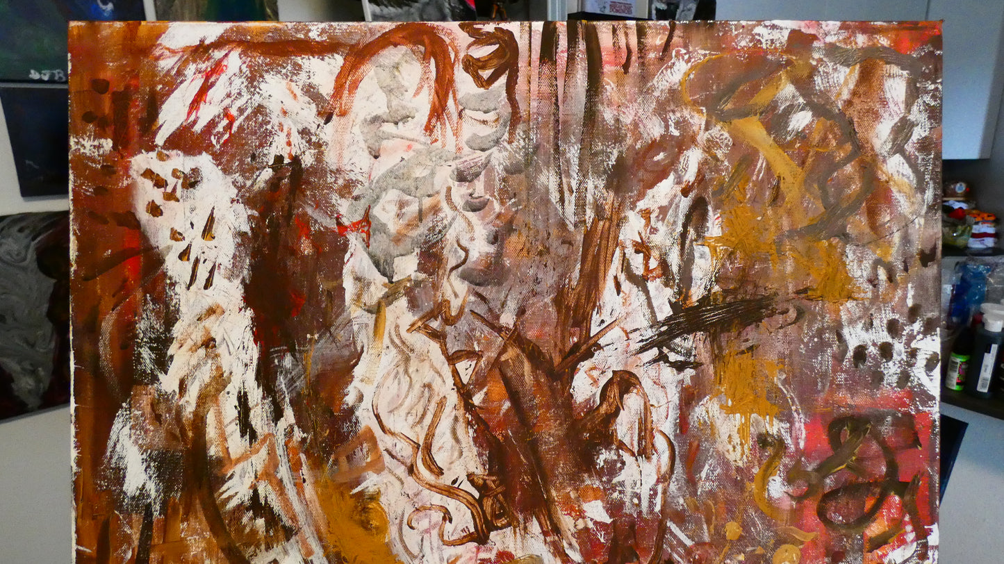 Art "Organized Chaos" by DFB Original Abstract Acrylic Painting on 36x24x1.5in Canvas