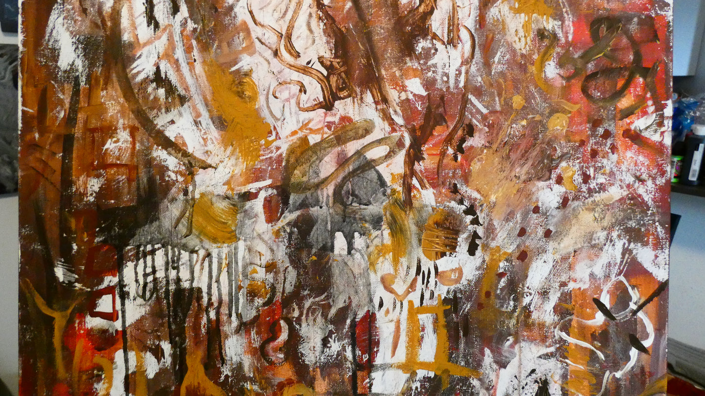 Art "Organized Chaos" by DFB Original Abstract Acrylic Painting on 36x24x1.5in Canvas