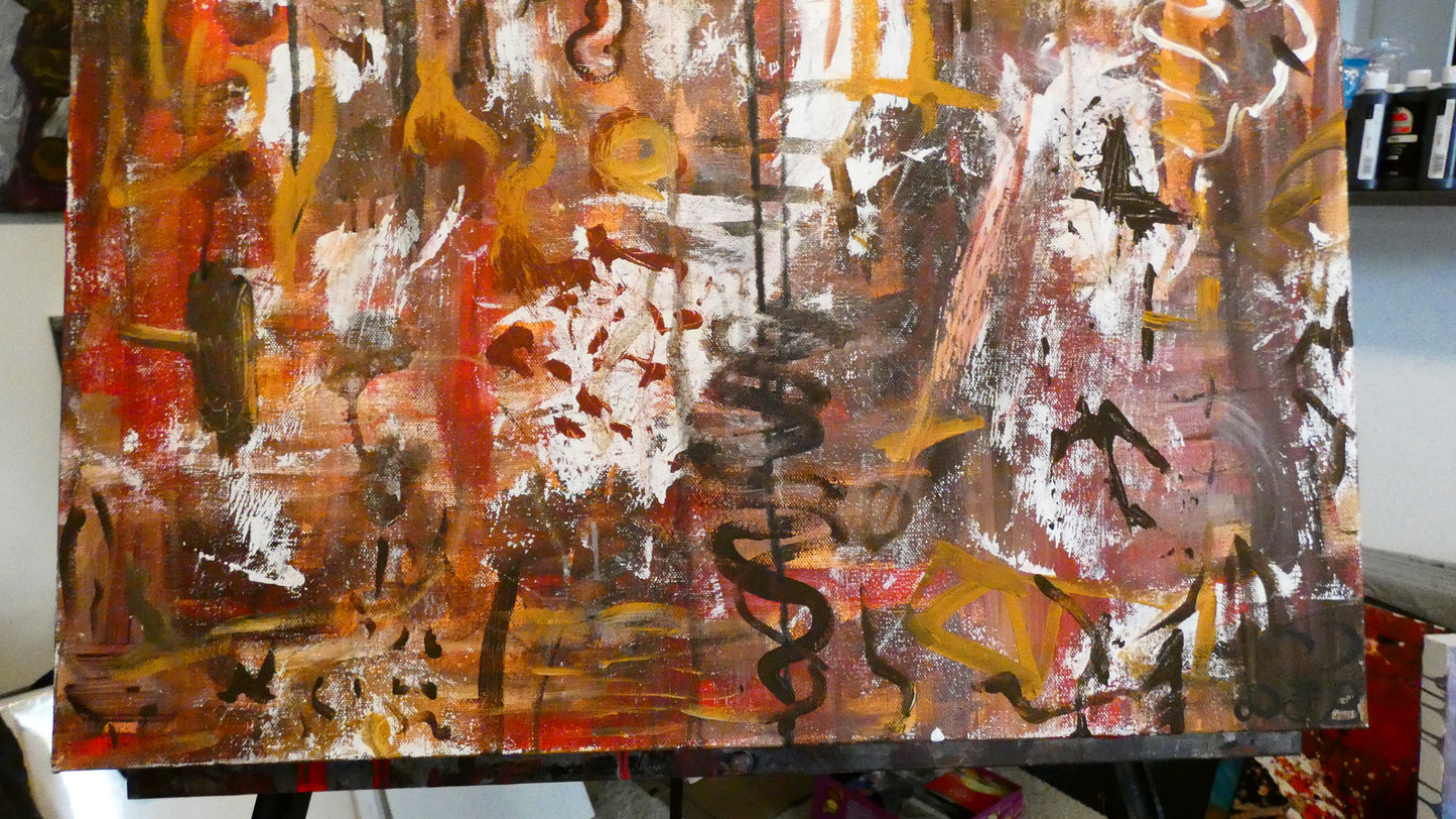 Art "Organized Chaos" by DFB Original Abstract Acrylic Painting on 36x24x1.5in Canvas