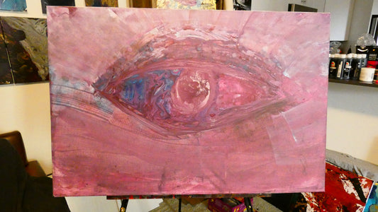 Art "Eye Number 3" by DFB Original Abstract Acrylic Painting on 36x24x1.5in Canvas