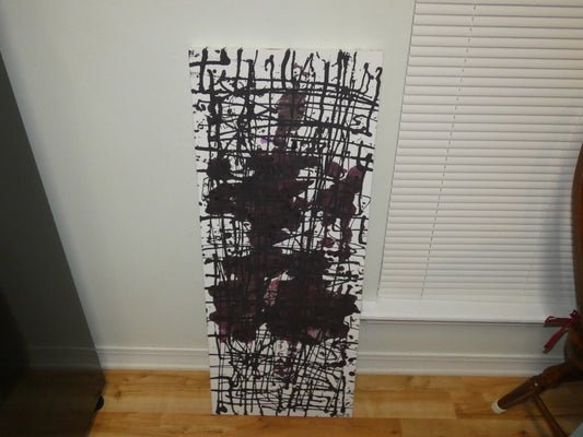 Art "Life's Ladder" by DFB Original Abstract Acrylic Painting on 12x36x1.5in Canvas