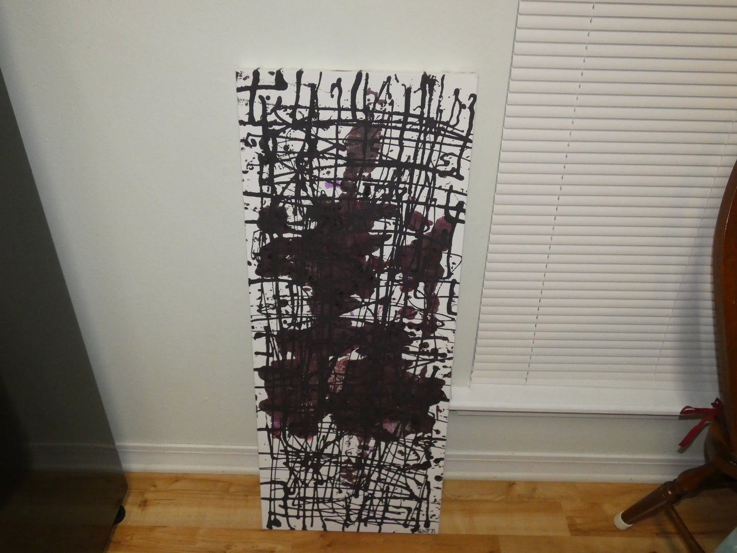 Art "Life's Ladder" by DFB Original Abstract Acrylic Painting on 12x36x1.5in Canvas