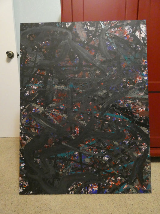 Art "Intrepid Rejection" by DFB Original Abstract Acrylic Painting on 30x40x1.5in Canvas