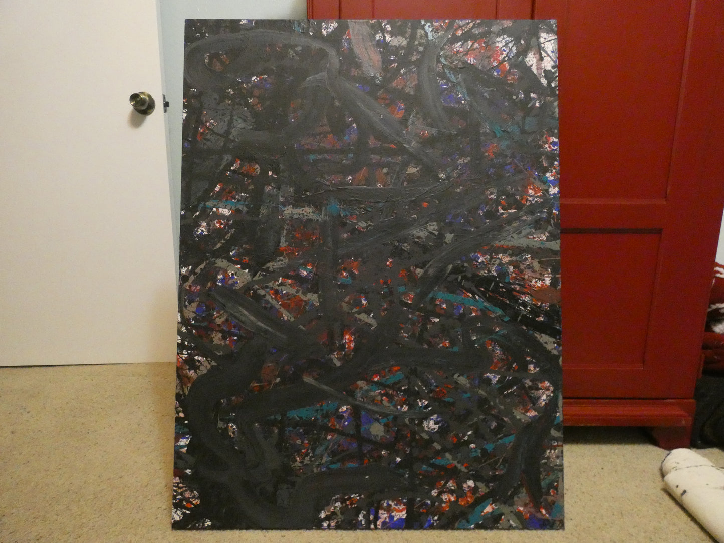 Art "Intrepid Rejection" by DFB Original Abstract Acrylic Painting on 30x40x1.5in Canvas