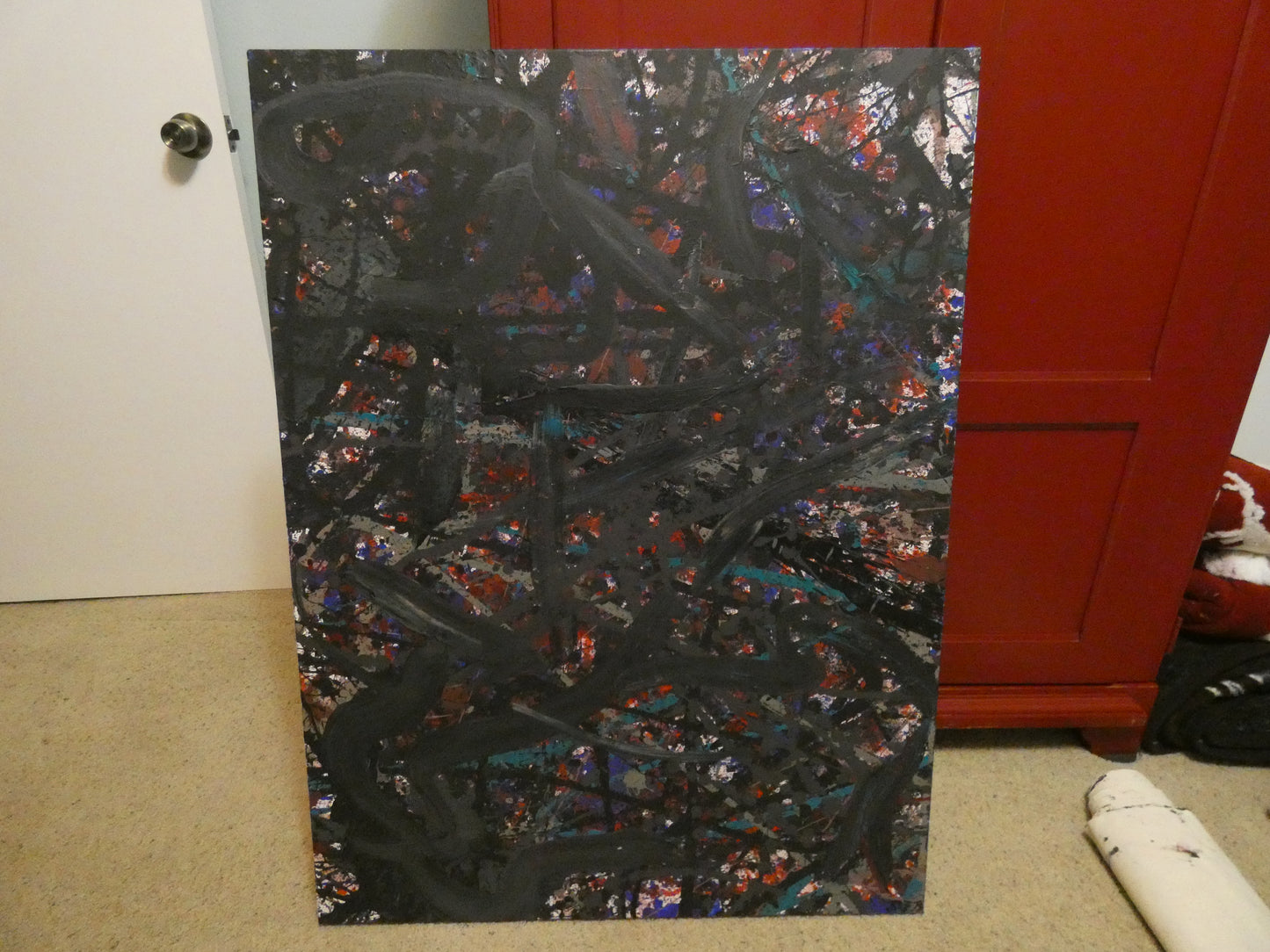 Art "Intrepid Rejection" by DFB Original Abstract Acrylic Painting on 30x40x1.5in Canvas